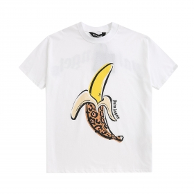 Белая хлопковая футболка Palm Angels с большим рисунком банана