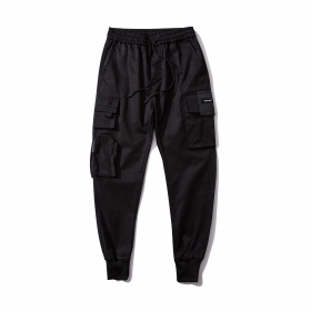 Повседневные черные штаны карго I&Brown со шнурком в эластичном поясе