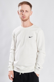 Nike Dri-fit белый повседневный свитшот с округлым вырезом горловины
