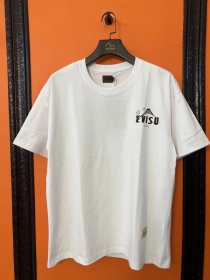Унисекс белая Evisu футболка с матрешками "Фукурума" на каждый день