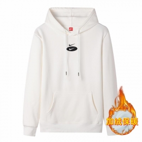 Белый утепленный худи Nike Swoosh c двойным лого