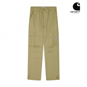 Стильные бежевые хлопковые штаны бренда Carhartt на эластичном поясе