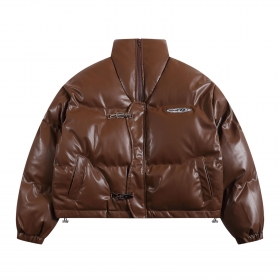 Брендовая утепленная коричневая куртка THE UNAVOWED укороченная