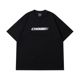 Универсальная чёрная CHOIZE футболка лого и принт на спине и груди