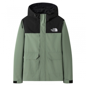 Зелёная The North Face куртка с капюшоном на затяжках