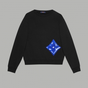 Повседневный черный свитшот Louis Vuitton с синим лого