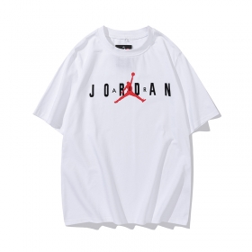 Универсальная свободная белая хлопковая футболка Jordan свободная