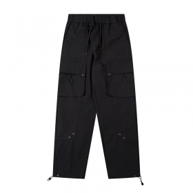 Удобные черные штаны от бренда I&Brown свободного прямого кроя