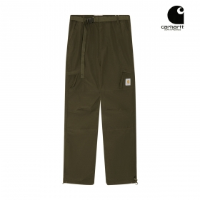 Удобные темно-зеленые штаны бренда Carhartt свободного прямого кроя