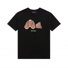 Черная хлопковая футболка Palm Angels с принтом "Медведь" на груди