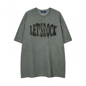Тёмно-серая базовая футболка Let's Rock с логотипом на груди