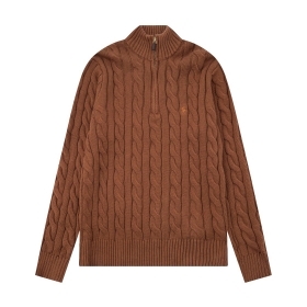 Крупной вязки коричневый свитер с высокой горловиной Polo Ralph Lauren