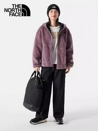 The North Face двухсторонняя чёрно-фиолетовая куртка шерпа