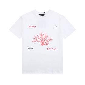 Хлопковая белая футболка Palm Angels с рисунком морского коралла