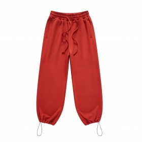Из мягкого хлопкового трикотажа красные штаны BE THRIVED комфортные