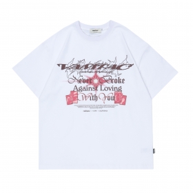 Однотонная белая футболка с принтом "Розовая звезда" VAMTAC