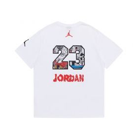 Стильная белая хлопковая футболка Jordan с принтом с двух сторон