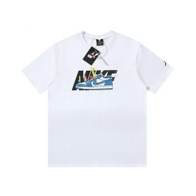 Брендовая белая хлопковая футболка Jordan с рисунком кроссовка NIKE