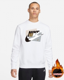 Свитшот Nike утеплённый белого-цвета с круглым вырезом горловины