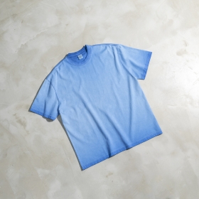 Хлопковая футболка BE THRIVED голубого цвета оверсайз оптом