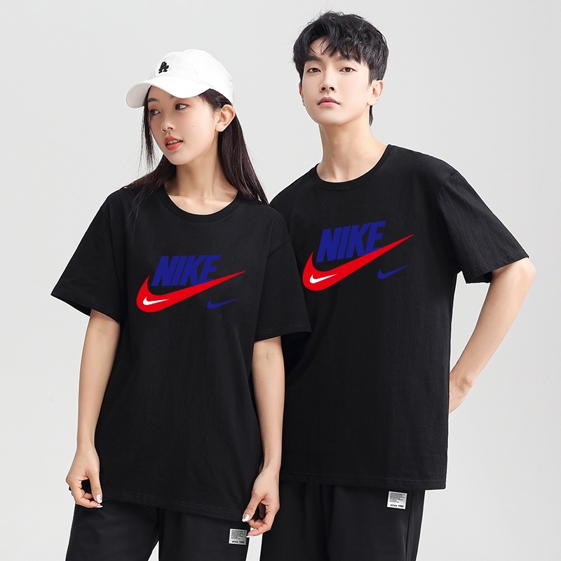 Спортивная чёрная футболка от бренда Nike из натурального хлопка