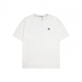 Хлопковая белая оверсайз футболка Calvin Klein с коротким рукавом