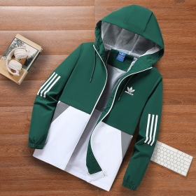 Трендовая прямого кроя зелёная куртка на молнии Adidas