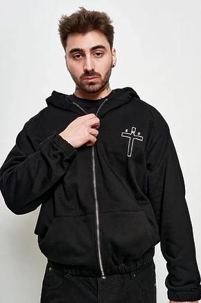 Зип худи Enfants Riches Deprimes чёрного цвета на флисе