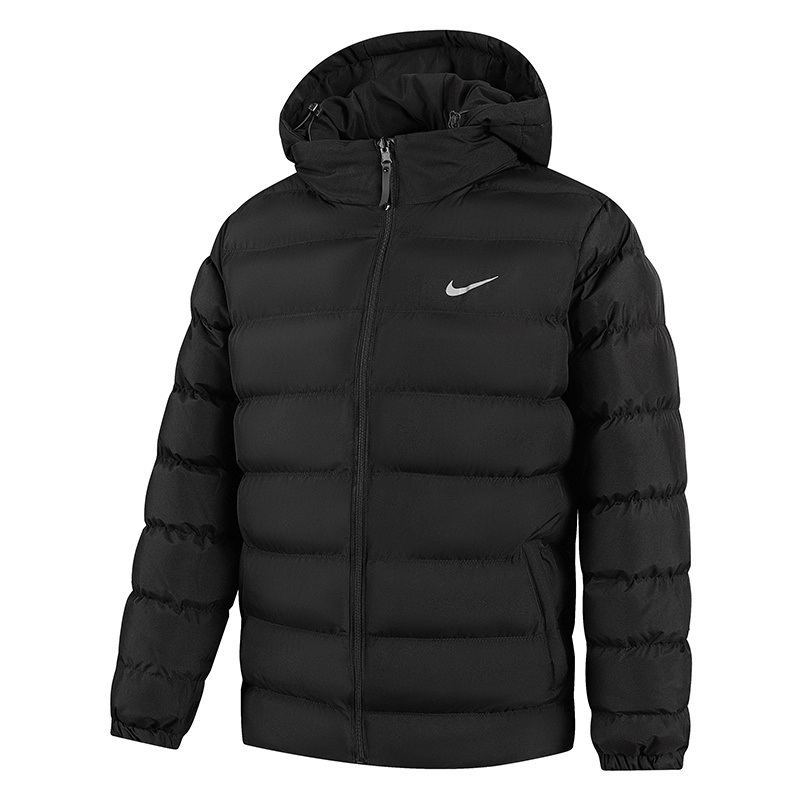 Nike чёрная двухсторонняя болоньевая куртка с карманом на груди
