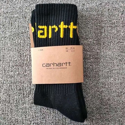 Carhartt чёрные длинные с вышитым логотипом беренда носки