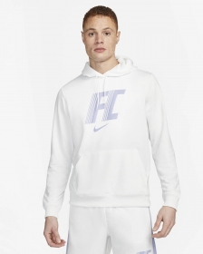 Универсальное белого-цвета Nike худи с карманом-кенгуру