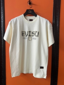 Базовая однотонная футболка Evisu с логотипом бренда по центру