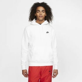 Качественное худи от бренда Nike в белом цвете с капюшоном