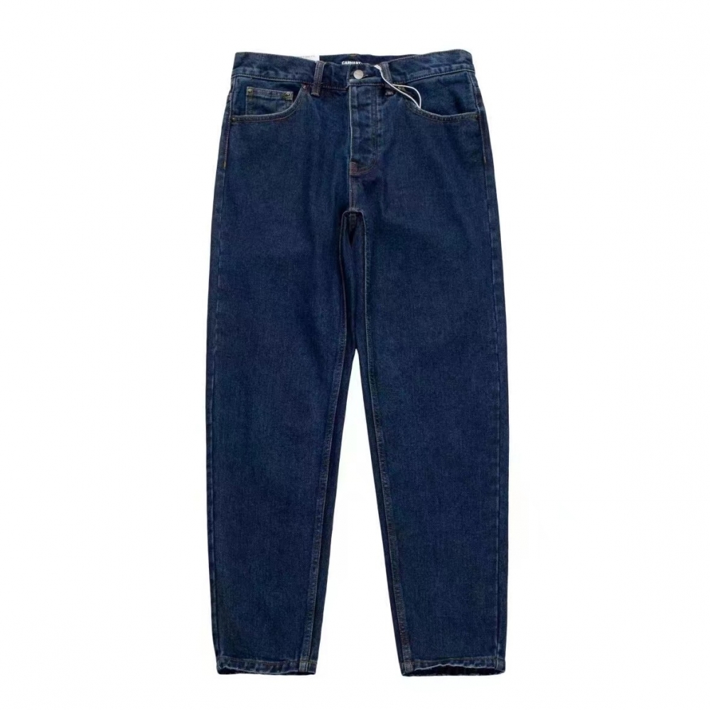 Синие джинсы Carhartt с фирменным логотипом на заднем кармане