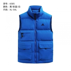Дутая стеганная жилетка Adidas синяя с накладными карманами