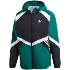 Удлинённая свободного кроя зелёная ветровка с лого на спине Adidas