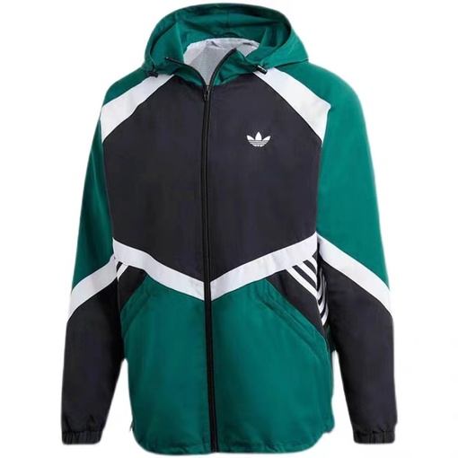 Удлинённая свободного кроя зелёная ветровка с лого на спине Adidas
