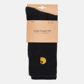 Чёрные в рубчик от бренда Carhartt высокие носки 1 пара