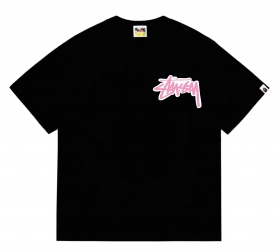 BAPE брендовая в черном цвете футболка с принтом на спине