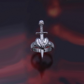Яркое серебряное кольцо "Клинок" - 17.3 мм из нержавеющего материала
