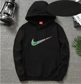 Чёрный худи Nike Swoosh c голографическим двойным лого