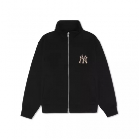 Кофта New York Yankees черного цвета на молнии с воротником стойка