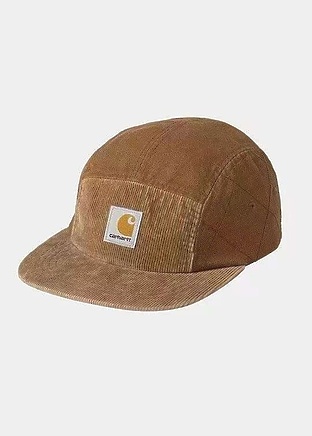 Кепка пятипанельная Carhartt коричневого-цвета с прямым козырьком