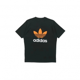 Базовая с коротким рукавом чёрная футболка с оранжевым лого Adidas