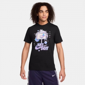 Черная легкая футболка Nike с округлым вырезом горловины