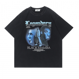 Хлопковая чёрная VAMTAC футболка с принтом "Black Mamba" на груди