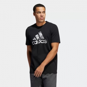 Чёрная от бренда Adidas универсальная футболка с коротким рукавом