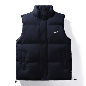 Тёмно-синяя жилетка Nike Swoosh дутая с заклепками