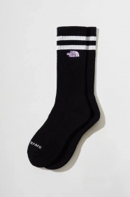 От бренда The North Face чёрные в рубчик с 2-мя полосками носки