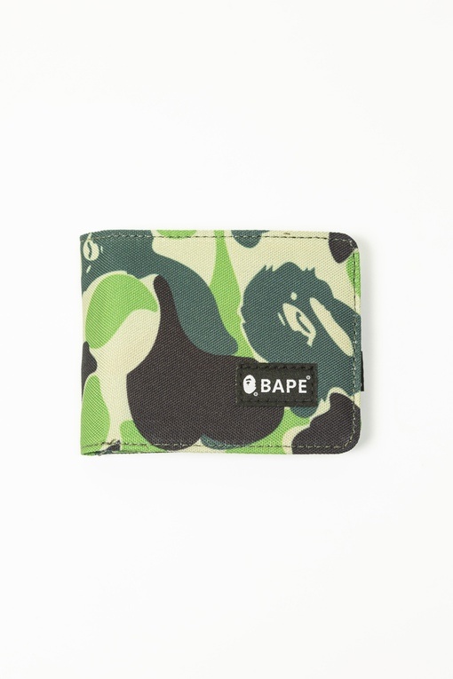 Универсальный зелёный кошелек с логотипом Bape из прочного материала